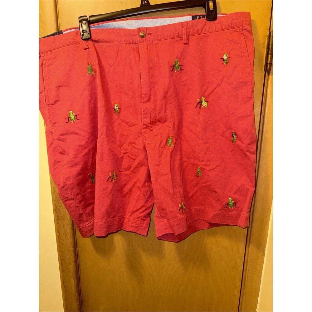 Polo Ralph Lauren Shorts Men's 46B Nantucket  Red Embroidered Stretch Chino.NWT